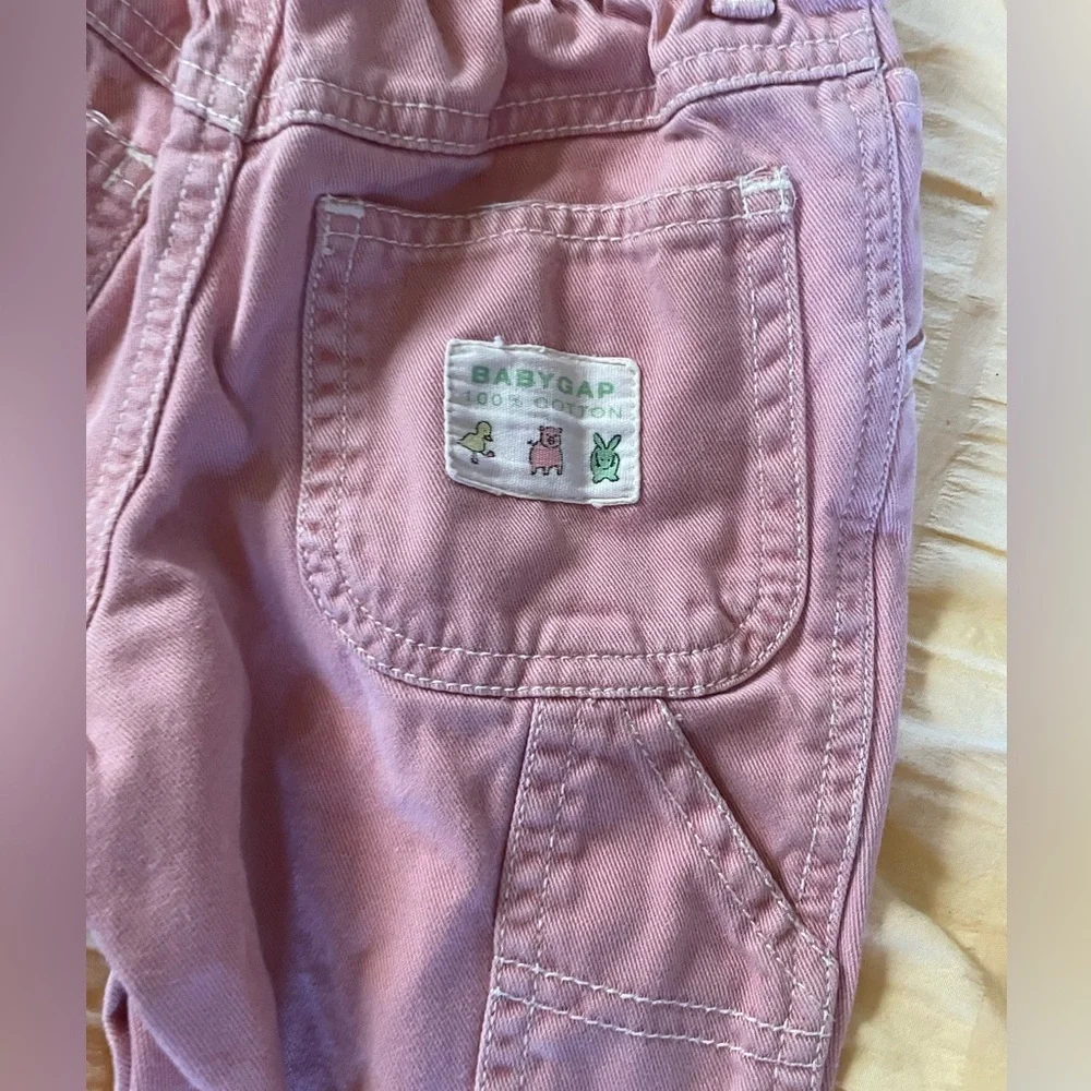 Vintage Baby Old Navy Gap Infant Jeans! 3-6 months pink flowered snap crotch lot